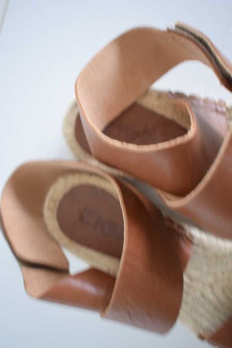 Zign sandały buty espadryle brązowe skórzane 38