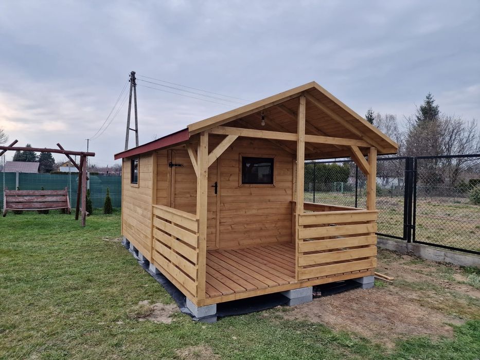 Domek na działkę ROD 5x3m 15m2 (letniskowy, ogrodowy) Elewacja 23mm