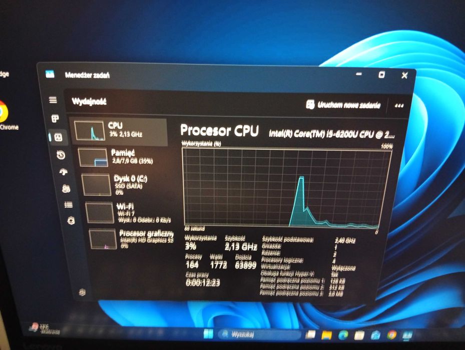 Lenovo ThinkPad T570 / 15.6" / Intel Core i5-6200U / 8GB RAM / 128GB SSD / HD / Win 11