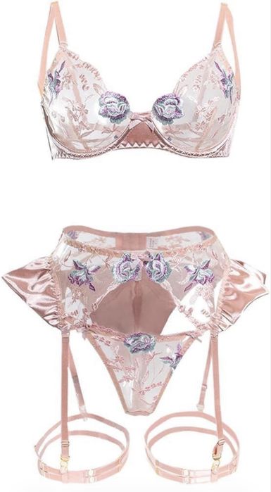 Бежевий комплект білизни 4в1