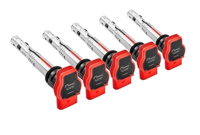 KIT 5 BOBINES DE IGNIÇÃO DE ALTA PERFORMANCE RACINGLINE AUDI RS3 8P / TTRS 8J - 2.5 TFSI - VERMELHO