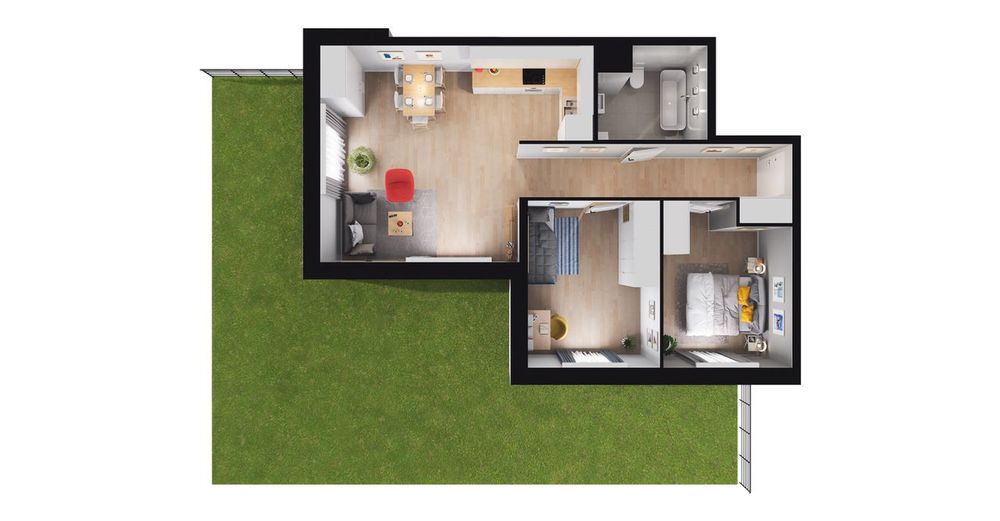 3-pokojowe mieszkanie 62m2 + ogródek Bez Prowizji
