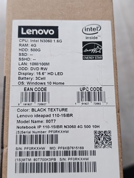 laptop lenovo Ideapad 110-15IBR notebook