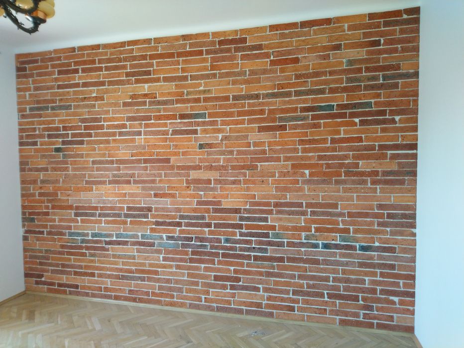 Cegła na ścianę, płytka Modern, cięta cegła, retro, stara cegła.