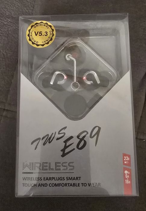bezprzewodowe słuchawki douszne, gramofon , E89 TWS.