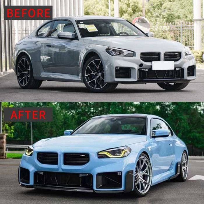 Сплиттер на  BMW M2 G87 (2023–2025) диффузор спойлер губа пороги обвес зеркала cплітер
