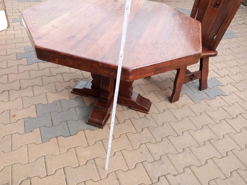 Stół dębowy z 4 krzesłami