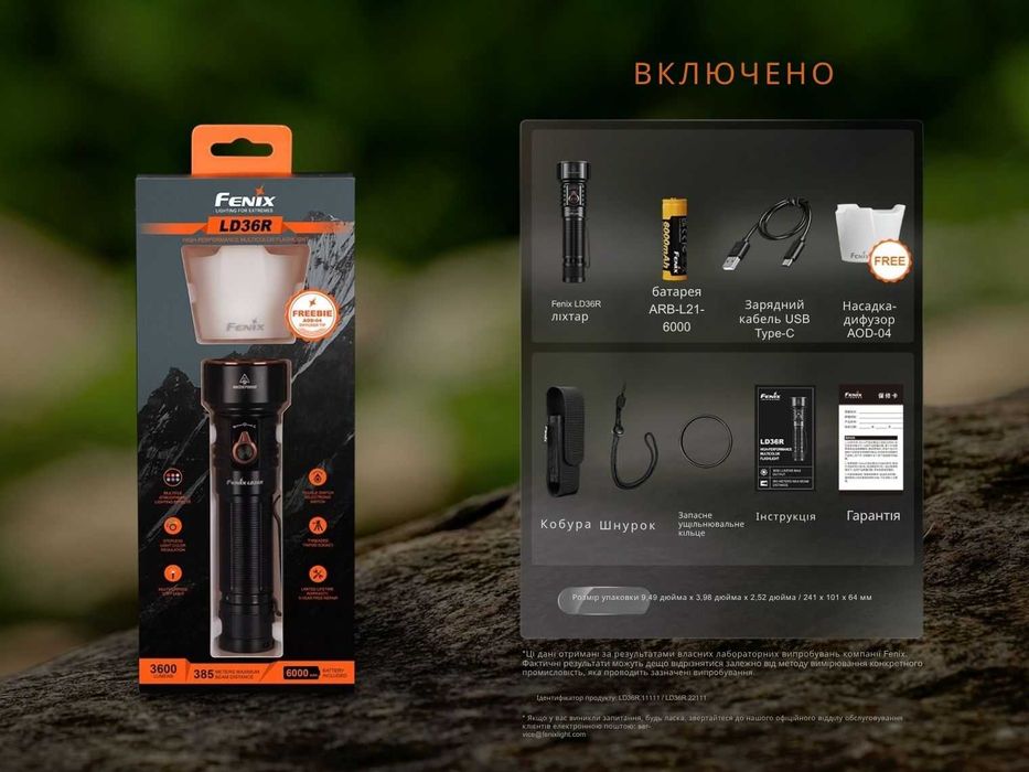 Fenix LD36R Ручний Ліхтар RGB (3600 Люмен 385 Метр.)