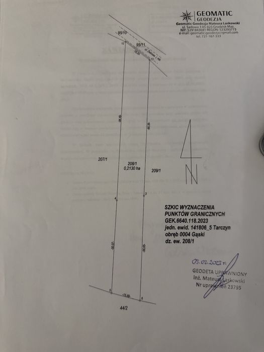 Działka rolna - usługowo budowlana Gąski 2130 m