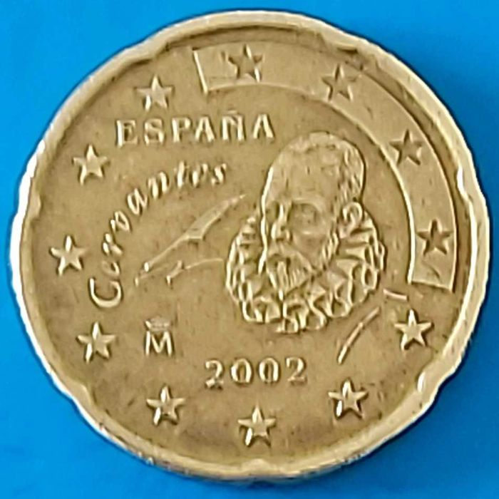 20 Cêntimos de 2002 de Espanha, Miguel Cervantes
