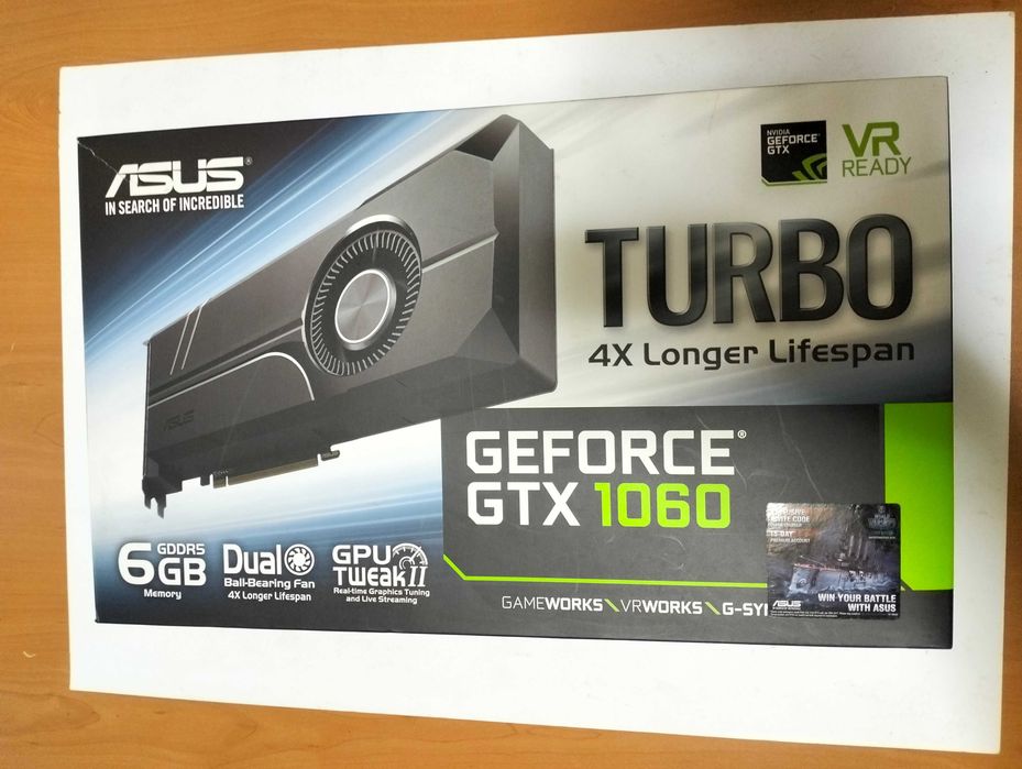 Placa Gráfica ASUS Turbo GeForce GTX 1060 6GB GDDR5 - Excelente Estado
