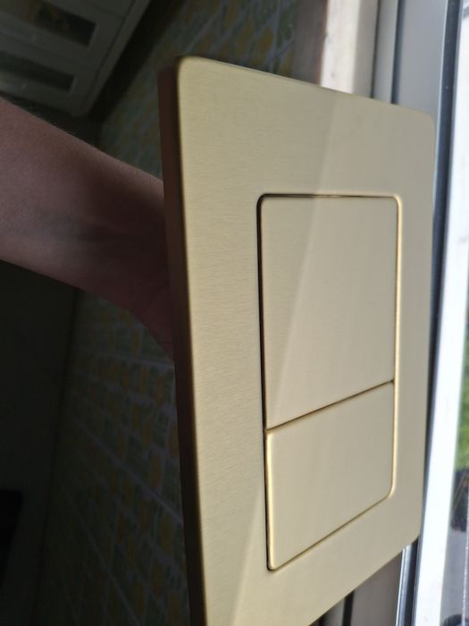 Placa Autoclismo Dourada Escovada Metal (260x180mm) - Compatível com Geberit