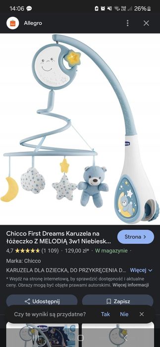 Karuzela Chicco dla maluszków