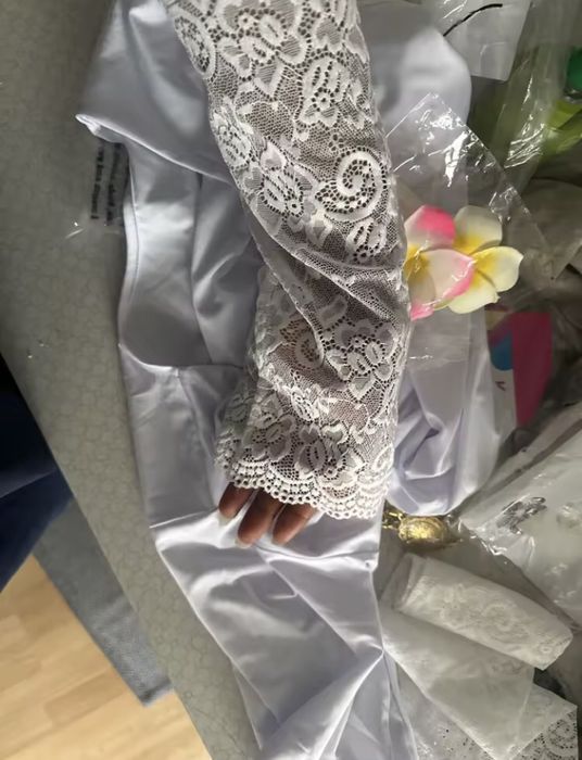 Кружевные перчатки женские белые нежные без пальцев, новые