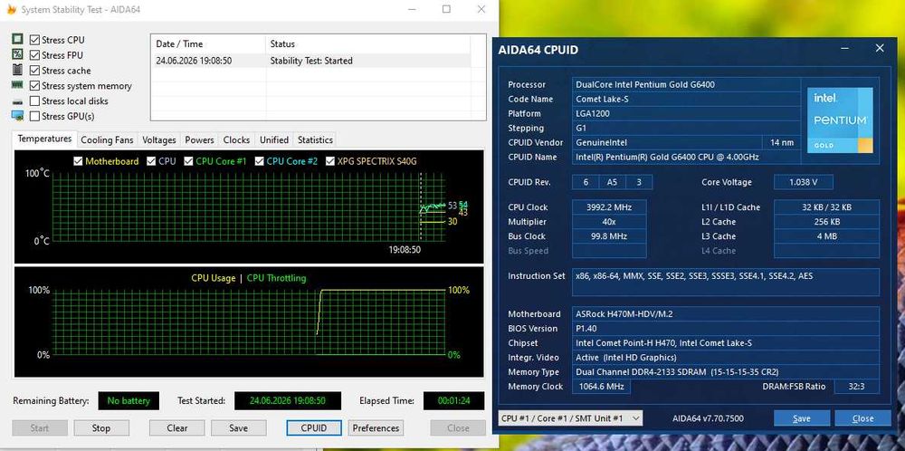 свіжий s1200 сет з відео Intel Pentium G6400 4GHz + ASRock H470 M.2 SSD i M.2 Wi-Fi