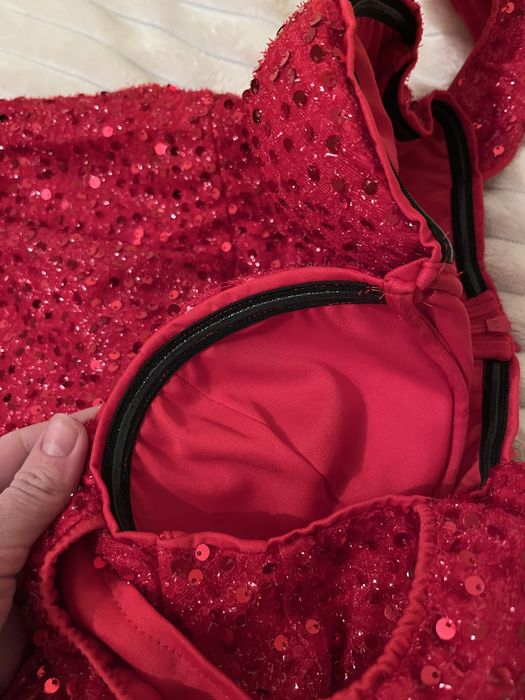 Сукня вечірня випускна новорічна святкова жіноча червона з блискітками