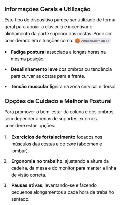 Colete corretor de postura ajustável