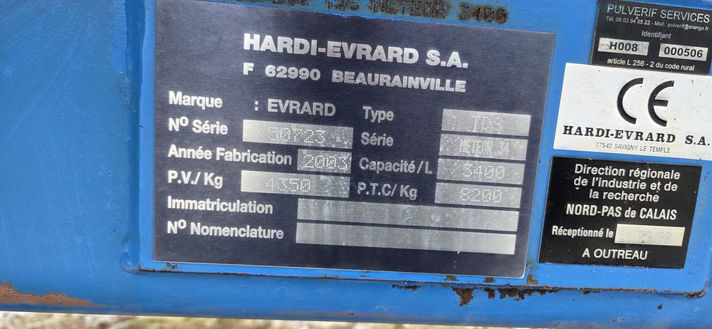 Evrard Meteor 3400 Hardi,Amazone,Berthoud