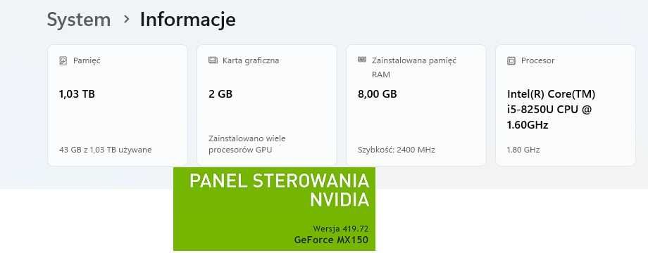 Huawei MateBook D 15.6" i5-8250U/8GB/128+1TB/Win11/ GeForce MX150