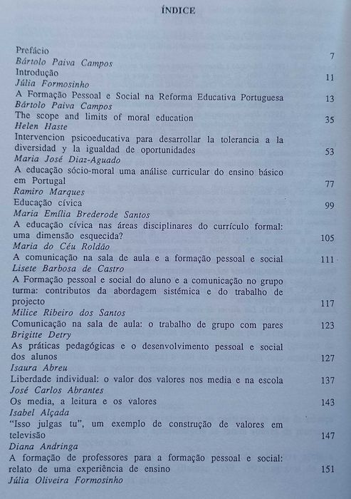 Formação Pessoal e Social - Júlia Formosinho Etc.