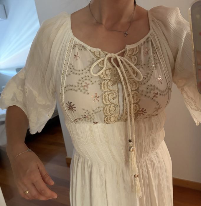 Vestido branco novo bordado ingles amamentacao