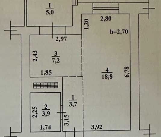 1 комн.в сданном доме с автономным газовым котлом.Море в 7мин