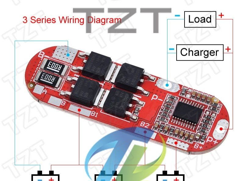 3S/4S/5S Li-ion та LiFePO4 18650 Charger BMS 25A/100A