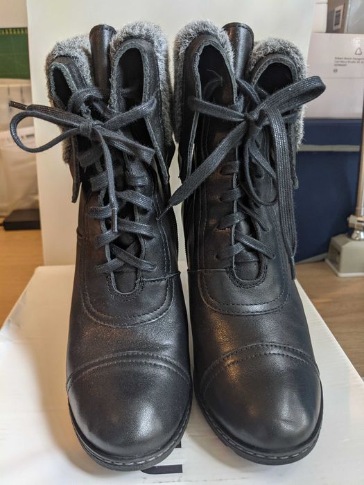 Buty, Botki zimowe, trzewiki ocieplane, skórzane McArthur czarne 36