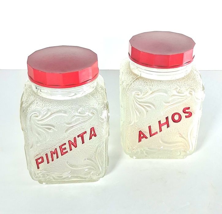 Conjunto de frascos de cozinha Alhos / Pimenta