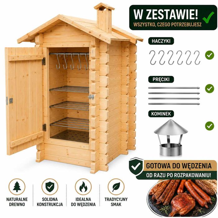 Wedzarnia ogrodowa palenisko nierdzewne zestaw hit 2025 deska 45 mm
