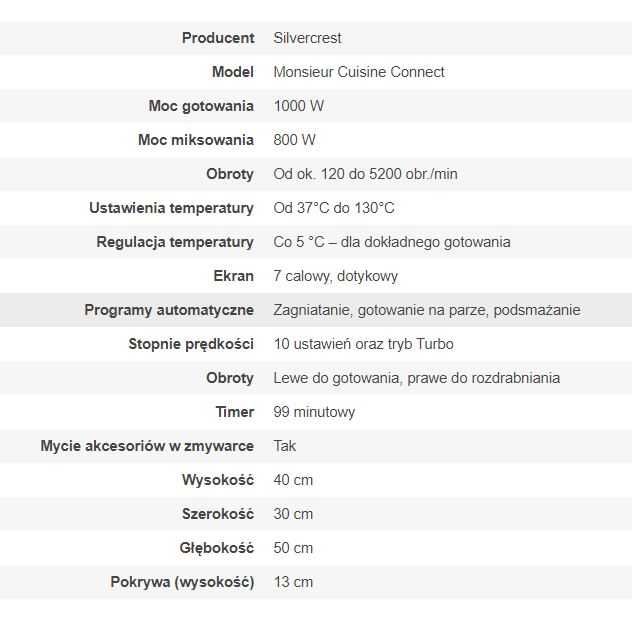 Robot kuchenny Wi-Fi | Monsieur Cuisine Connect | LIDLOMIX