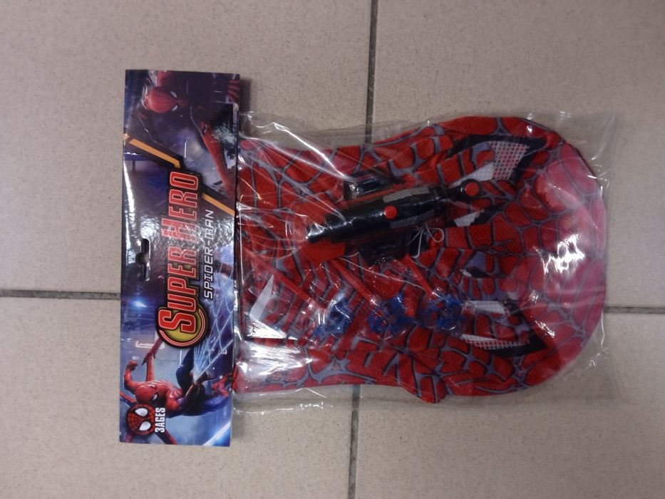 Strój Spider-Man Zestaw Super Hero Maska + Wyrzutnia + Rękawiczki