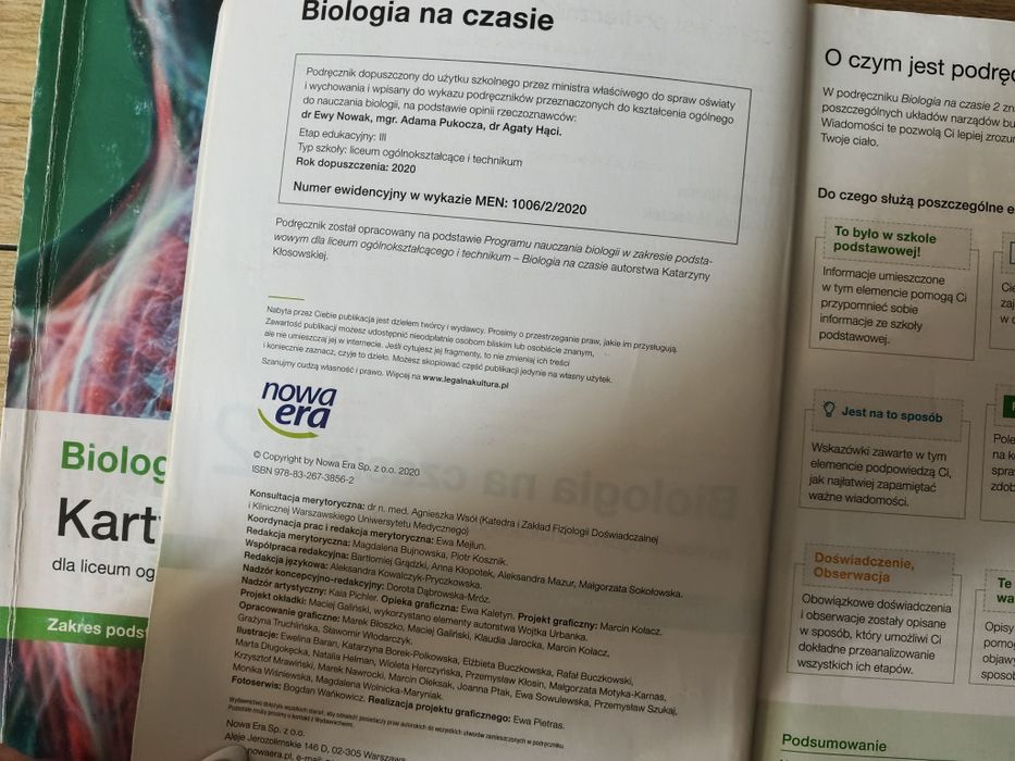 Biologia na czasie 2 podręcznik i karty pracy liceum technikum Nowa era