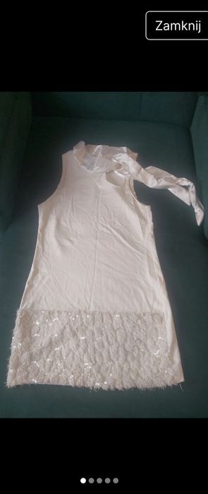 Sukienka kremowa lata 20te