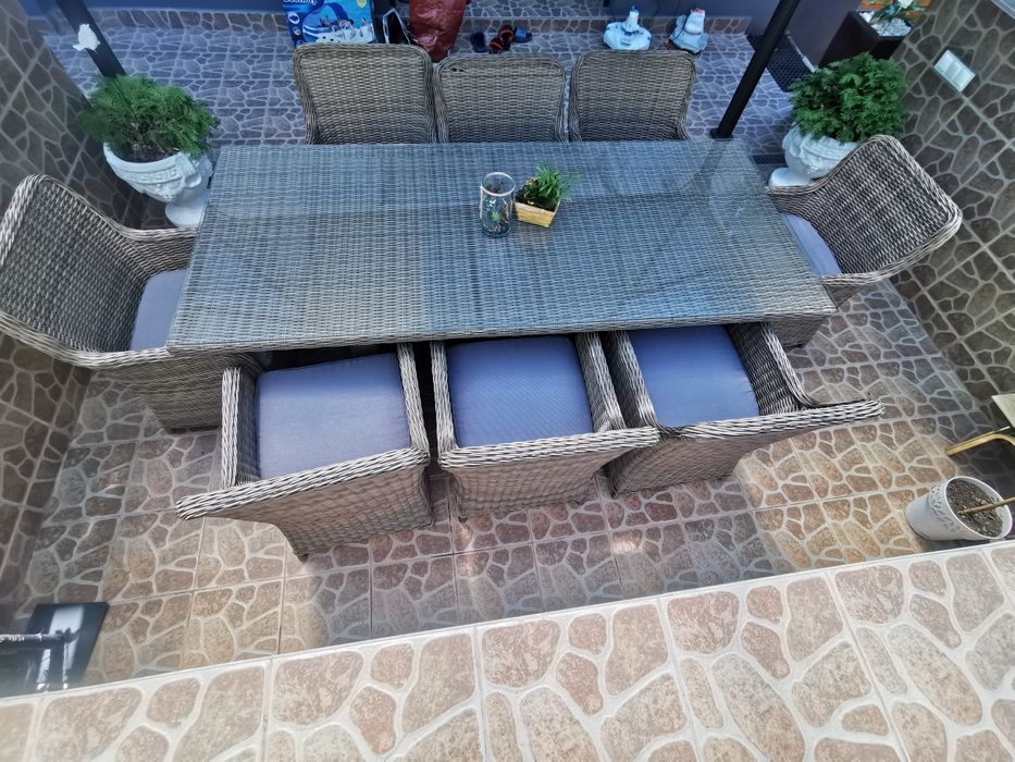 Okazja, komplet ogrodowy xxl stół i 8 foteli