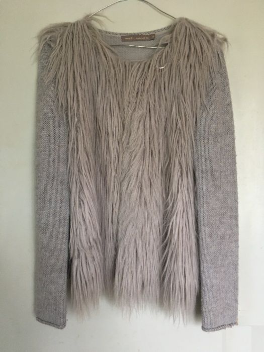 Милая приятная меховушка, кофта с эко мехом, эффектная теплая кофта от