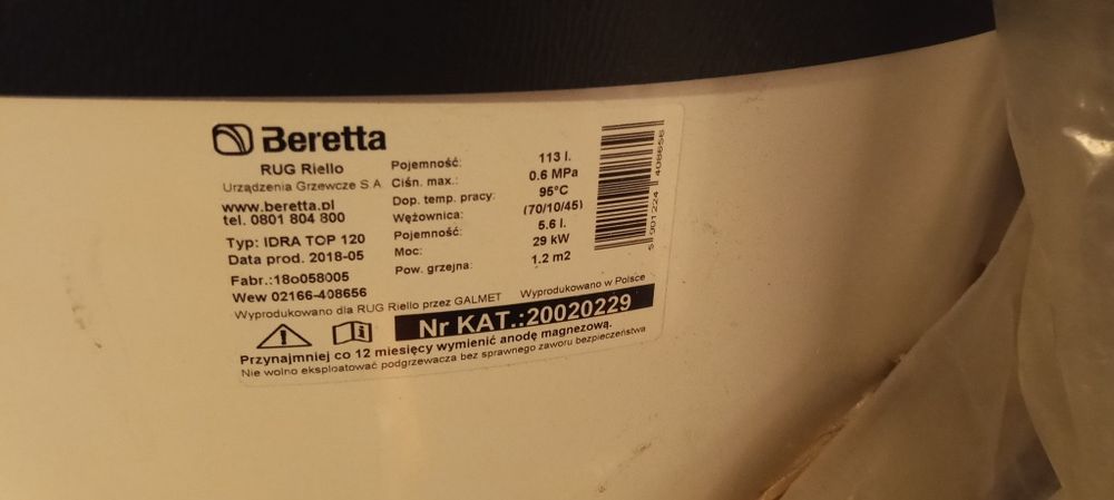 Sprzedam zasobnik na wodę o poj.  113 l