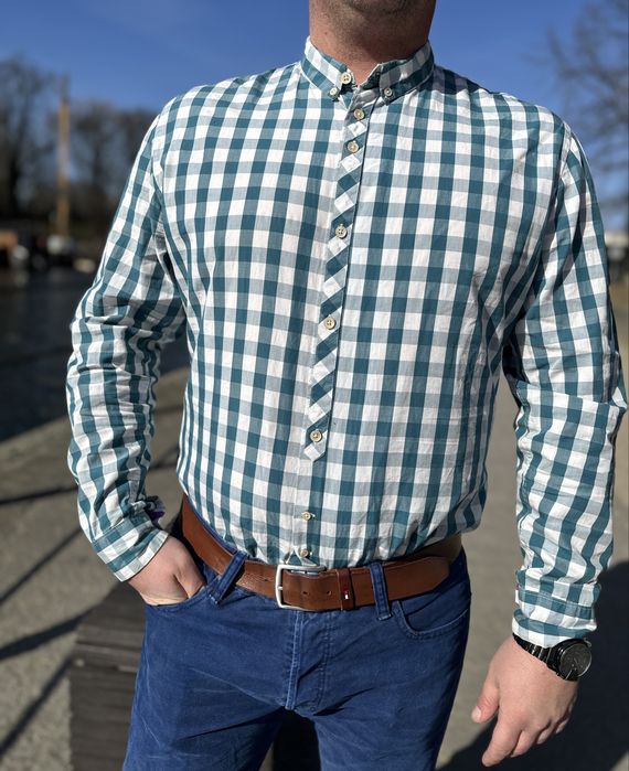 Paul Smith kiszula w kratkę mały kołnierzyk casual
