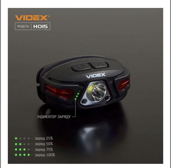 Налобний світлодіодний ліхтар Videx VLF-H015 330Lm 5000K