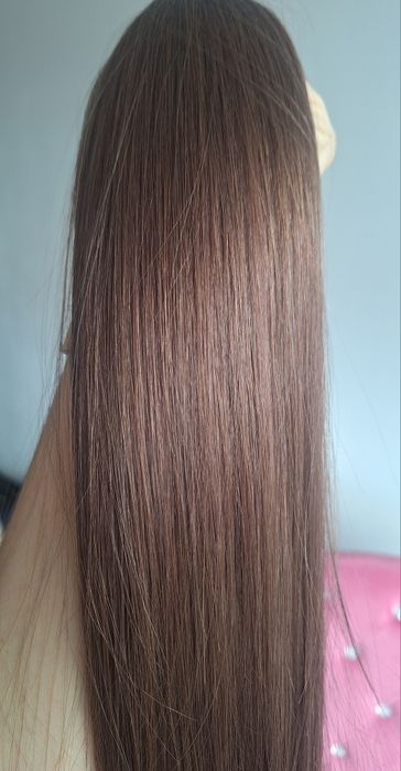 Naturalne włosy na keratynie brąz 60cm