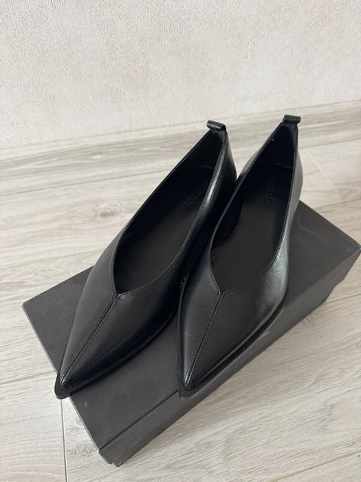 Туфли чёрные черевики чорні шкіряні 37-38 "Massimo Dutti"