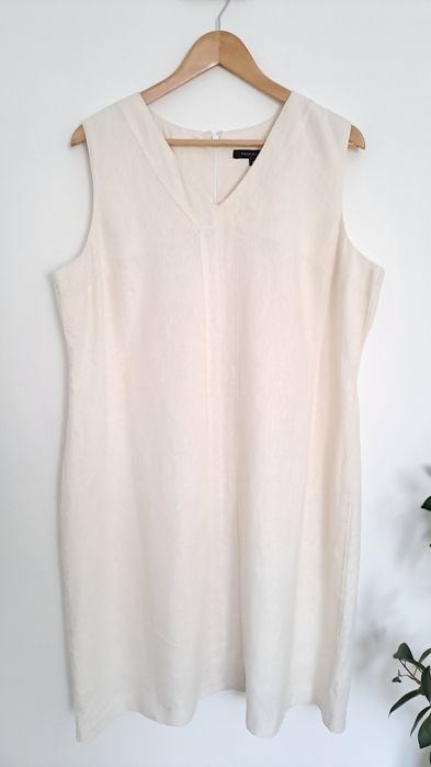 Sukienka lniana wiskozowa letnia bez rękawów  Peacocks