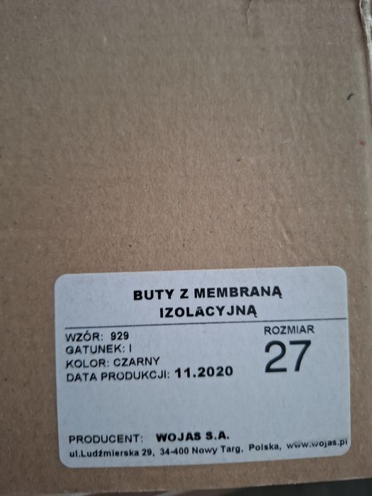Buty z membrana izolacyjna Wojas rozmiar 27