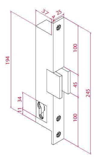 Testa elétrica para porta de vidro