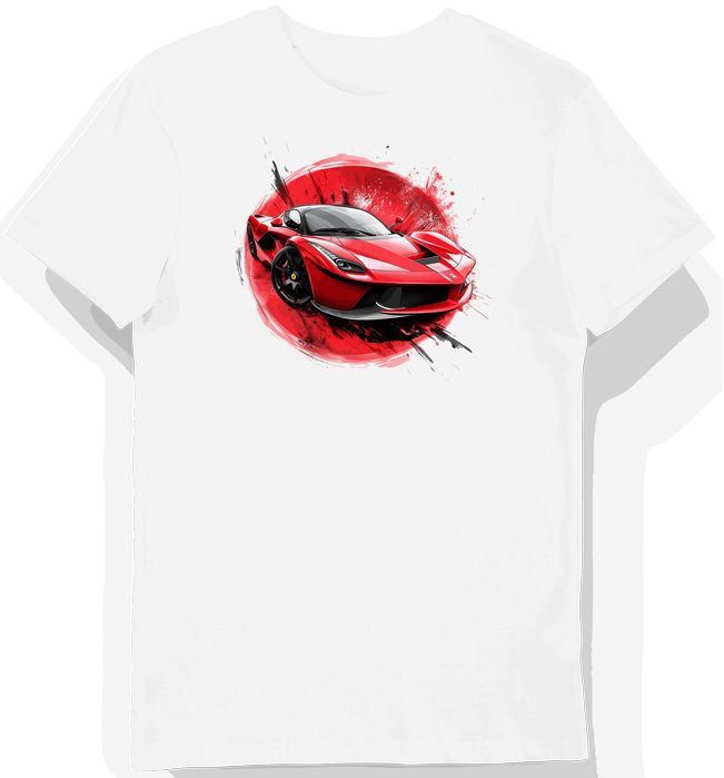 Koszulka męska biała Inspiracja Supersamochodem LaFerrari L