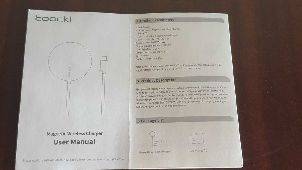 Магнитное беспроводное зарядное Toocki MagSafe для iPhone