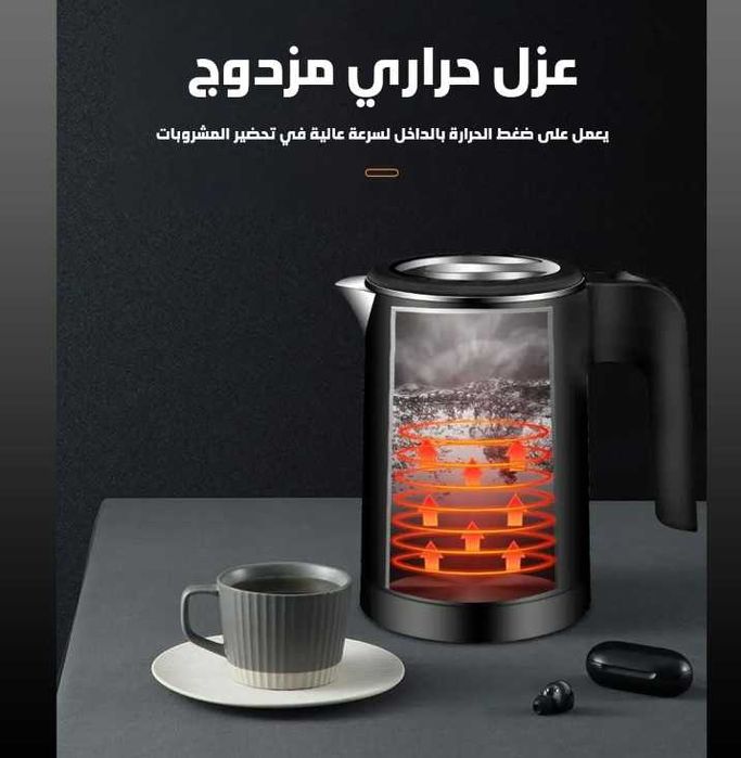 Електричний дорожній чайник 0.5л Чорний