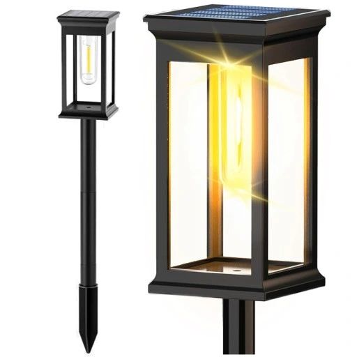 lampa ogrodowa solarna led wbijana latarnia żarówka filament 3000k smd