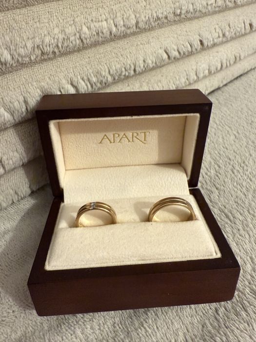 Obrączki Ślubne Apart 5mm Żółte złoto cyrkonia Soczewka