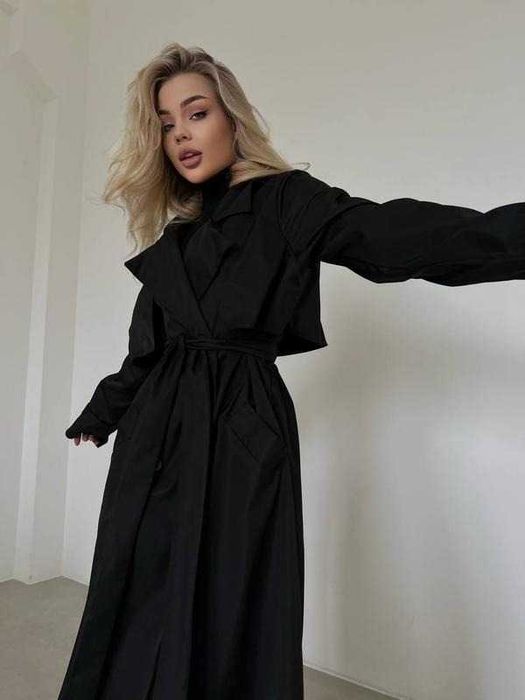 Тренч осінній/весняний чорний. Новий